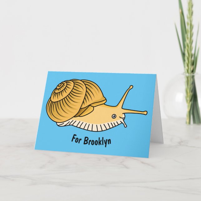 Tarjeta Ilustracion de personalizado de caracol amarillo (Anverso)
