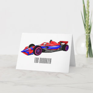 Tarjeta Ilustracion de personalizado de coches de carreras
