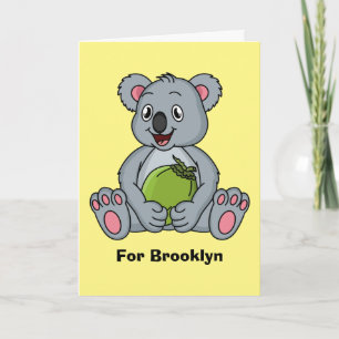 Tarjeta Ilustracion de personalizado de coco y koala cuta