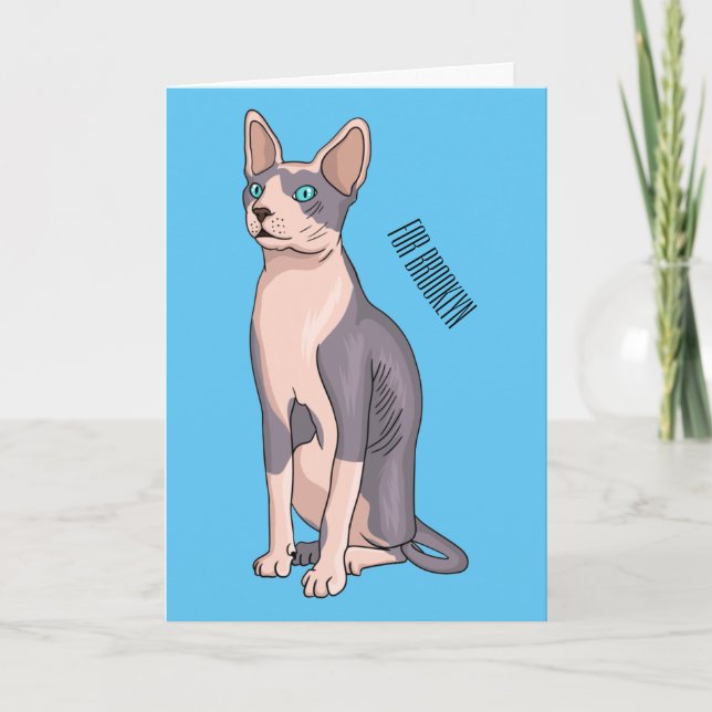 Tarjeta Ilustracion de personalizado de gatos Sfinx (Anverso)