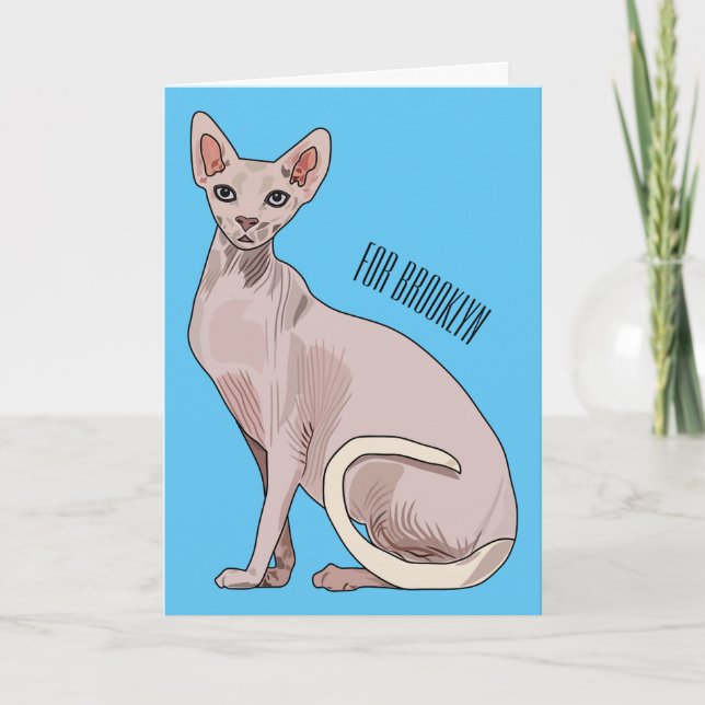 Tarjeta Ilustracion de personalizado de gatos Sfinx (Anverso)