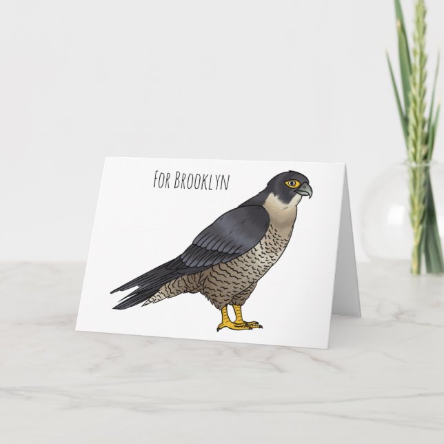 Tarjeta Ilustracion de personalizado de halcón peregrino (Anverso)