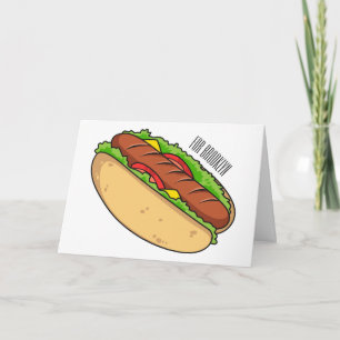 Tarjeta Ilustracion de personalizado de hot dog