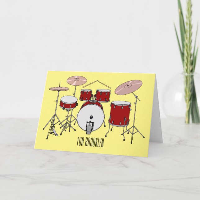 Tarjeta Ilustracion de personalizado de kit de tambor (Anverso)