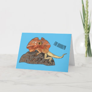 Tarjeta Ilustracion de personalizado de lagarto de cuello 