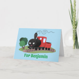 Tarjeta Ilustracion de personalizado de locomotora de trac