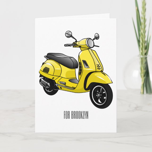 Tarjeta Ilustracion de personalizado de motocicleta con ci (Anverso)