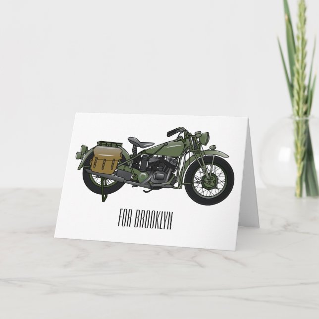 Tarjeta Ilustracion de personalizado de motocicleta de cru (Anverso)
