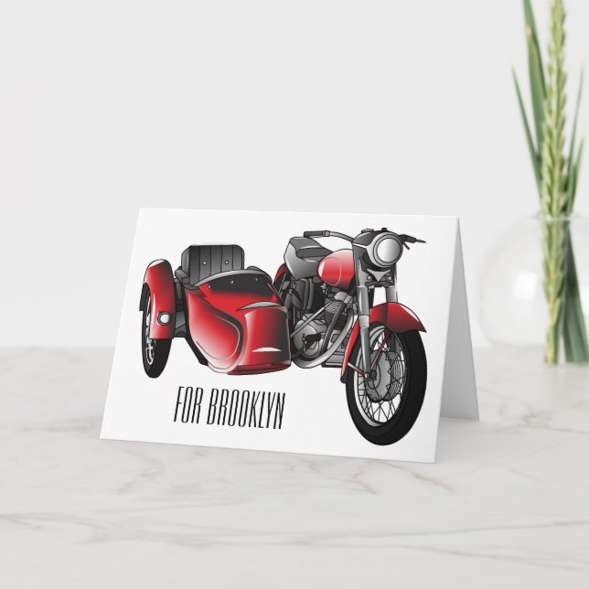 Tarjeta Ilustracion de personalizado de motocicletas Sidec (Anverso)