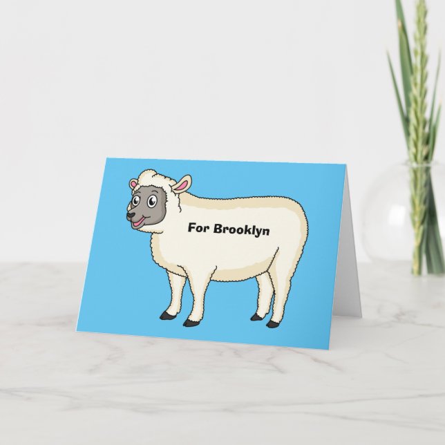 Tarjeta Ilustracion de personalizado de ovejas alegres (Anverso)