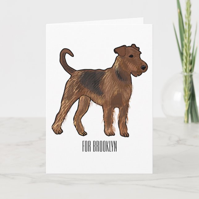 Tarjeta Ilustracion de personalizado de perro Airedale ter (Anverso)