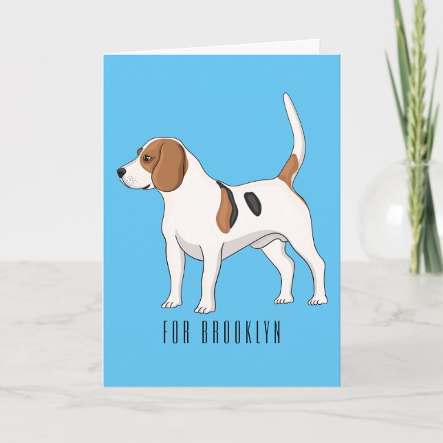 Tarjeta Ilustracion de personalizado de perro Beagle (Anverso)