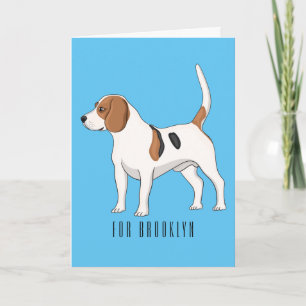 Tarjeta Ilustracion de personalizado de perro Beagle
