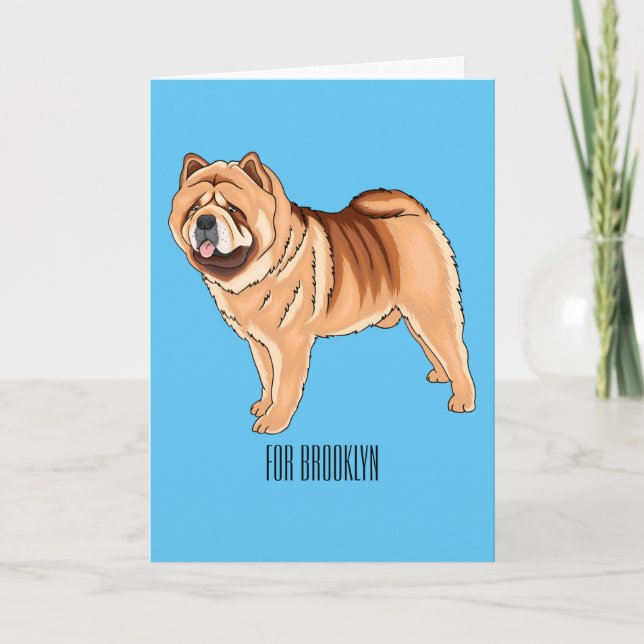 Tarjeta Ilustracion de personalizado de perro Chow Chow (Anverso)