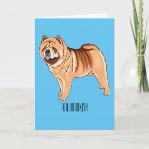 Tarjeta Ilustracion de personalizado de perro Chow Chow