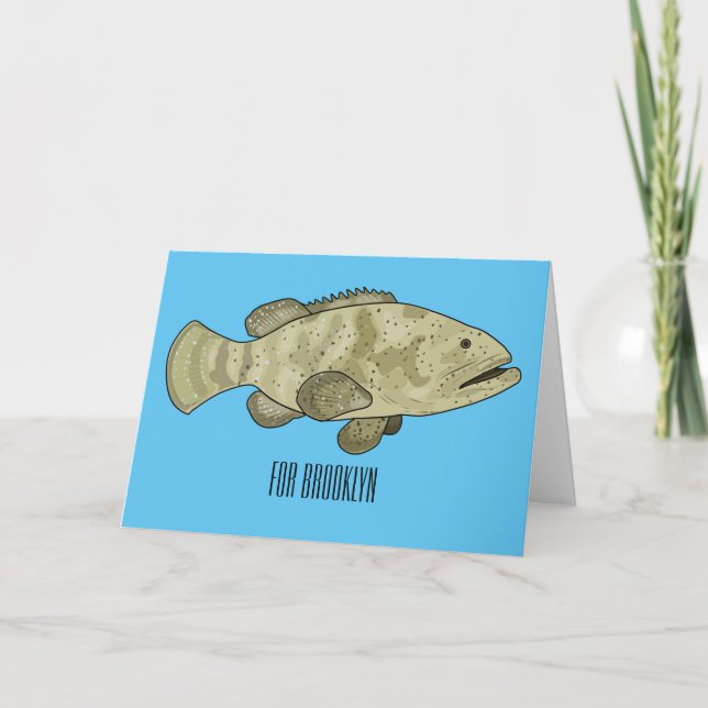 Tarjeta Ilustracion de personalizado de pescado de grupo (Anverso)