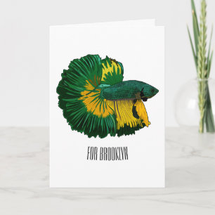 Tarjeta Ilustracion de personalizado de pescado de lucha s