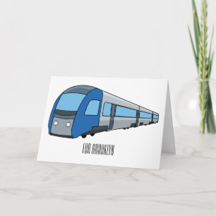 Tarjeta Ilustracion de personalizado de trenes eléctricos