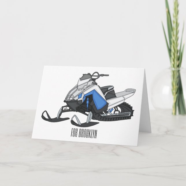 Tarjeta Ilustracion de personalizado para motos de nieve (Anverso)
