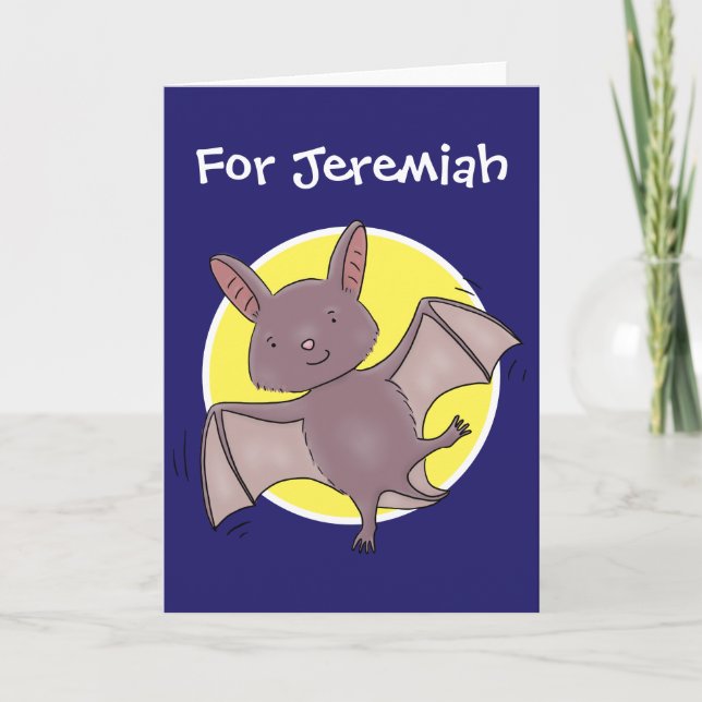 Tarjeta Ilustracion de personalizado volador de bate de be (Anverso)