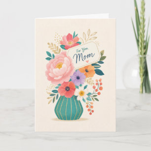 Tarjeta Ilustración de ramo del Día de la Madre floral ele