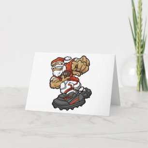 Tarjeta Ilustración de Santa Claus jugando fútbol