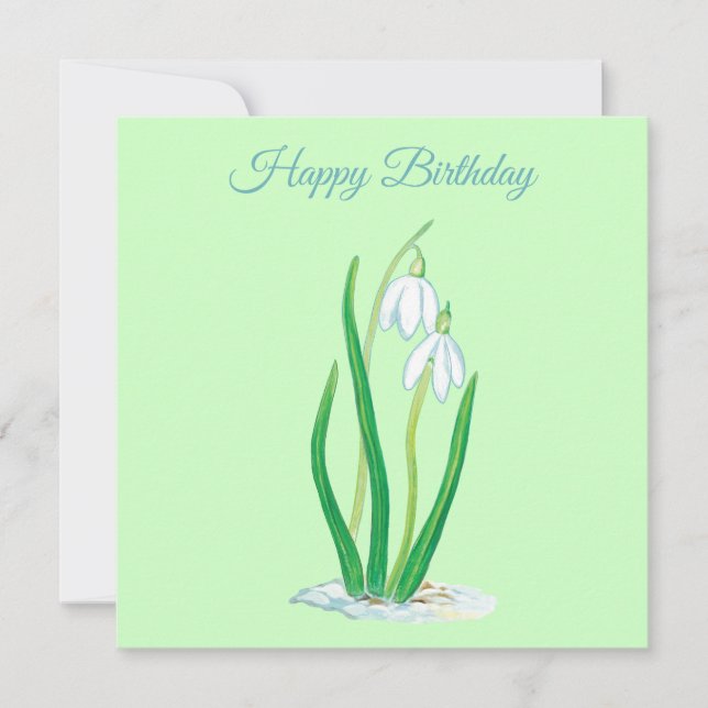 Tarjeta Ilustracion de Snowdrop (Galanthus) (Anverso)