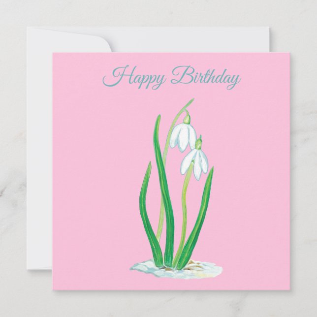 Tarjeta Ilustracion de Snowdrop (Galanthus) (Anverso)