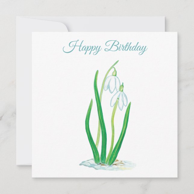 Tarjeta Ilustracion de Snowdrop (Galanthus) (Anverso)