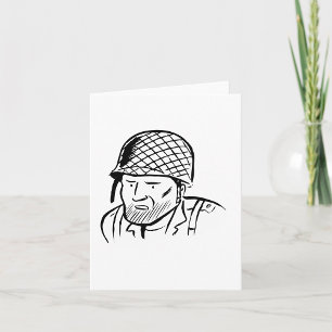 Tarjeta Ilustración de soldado estadounidense