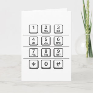Tarjeta Ilustración de teclado de números de cabina telefó