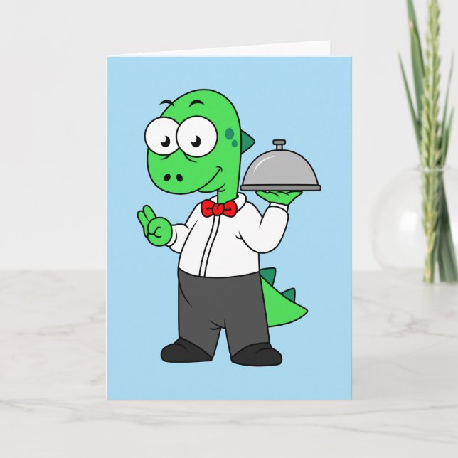 Tarjeta Ilustracion De Un Agujero De Comida Tirrannosaurus (Anverso)