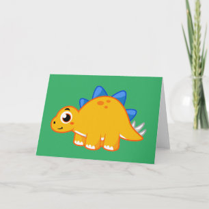 Tarjeta Ilustracion De Un Estegosaurio.