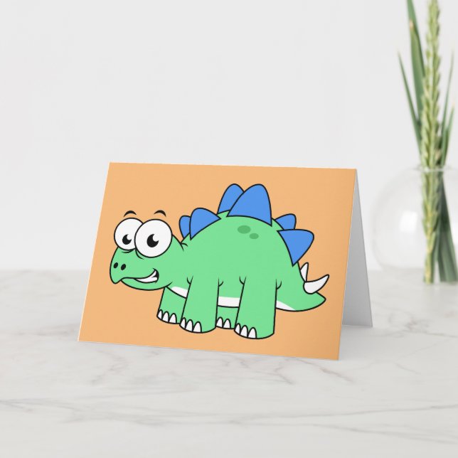 Tarjeta Ilustracion De Un Estegosaurio. 2 (Anverso)