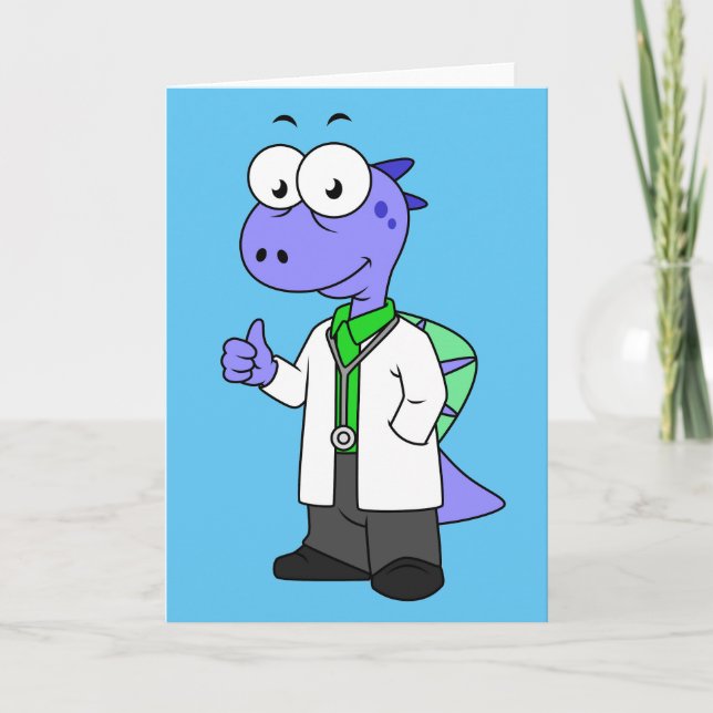 Tarjeta Ilustracion De Un Médica Spinosaurus. (Anverso)