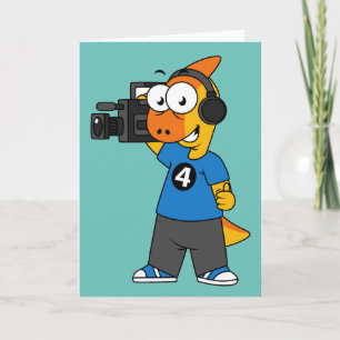 Tarjeta Ilustracion De Un Operador De Cámara Parasauroloph