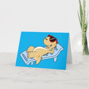 Tarjeta Ilustracion De Un Rex Tirrannosaurus.