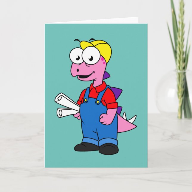 Tarjeta Ilustracion De Un Trabajador De Construcción De St (Anverso)