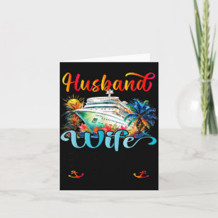 Tarjeta Ilustración de vacaciones de crucero de esposo y e