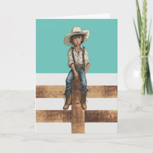Tarjeta Ilustración de vaquero de rancho occidental – Esti