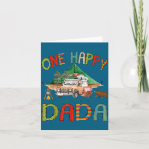 Tarjeta Ilustración del 1er cumpleaños de Happy Dada Campe
