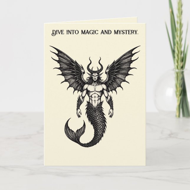 Tarjeta Ilustración del Demonio Crocell Oceánico (Anverso)