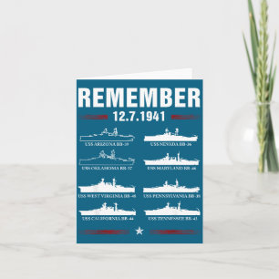 Tarjeta Ilustración del Día Memorial de Pearl Harbor