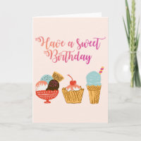 Ilustracion del helado y del helado del cumpleaños