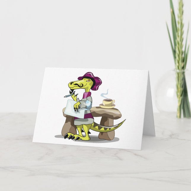 Tarjeta Ilustracion Del Pensamiento De Un Poeta Personaliz (Anverso)