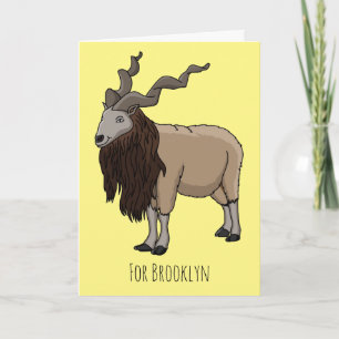Tarjeta Ilustracion del personalizado de cabras Markhor