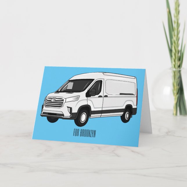 Tarjeta Ilustracion del personalizado de la camioneta de e (Anverso)
