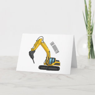 Tarjeta Ilustracion del personalizado de la excavadora de 