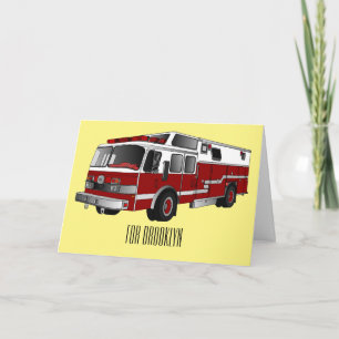 Tarjeta Ilustracion del personalizado del motor de fuego