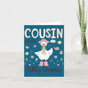 Tarjeta Ilustración del primer cumpleaños del primo Silly
